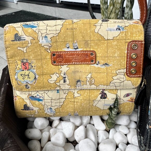 Set of 2 Sharif Signature Collection Map Crossbody Bag Bundle - Picture 4 of 17